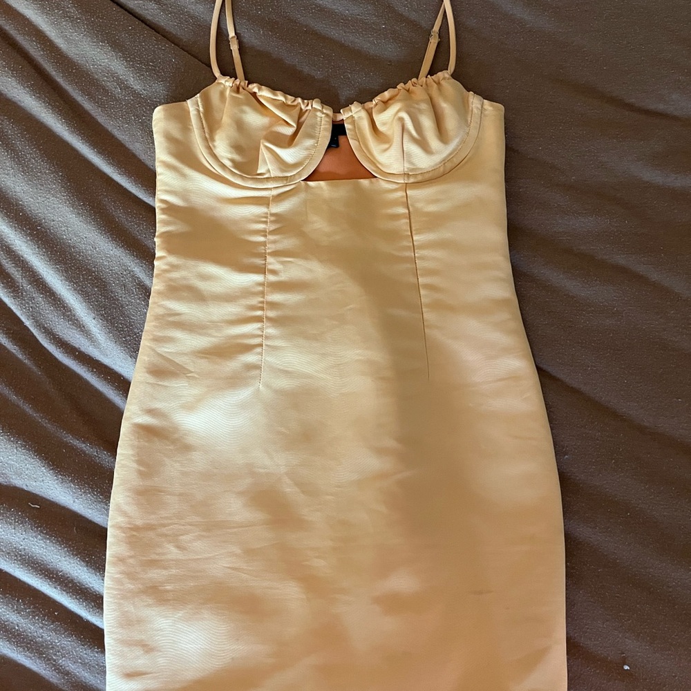 h:ours Vibrant Orange Satin Dress